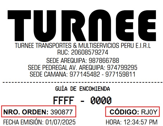 Cómo encontrar número y código de orden